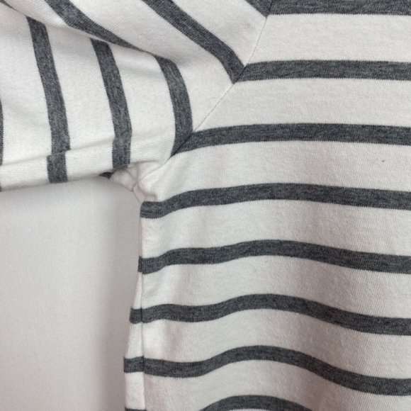 J.Crew L Bride Boatneck Top Striped Gray White Navy Cotton Wedding Bachelorette - Picture 5 of 12